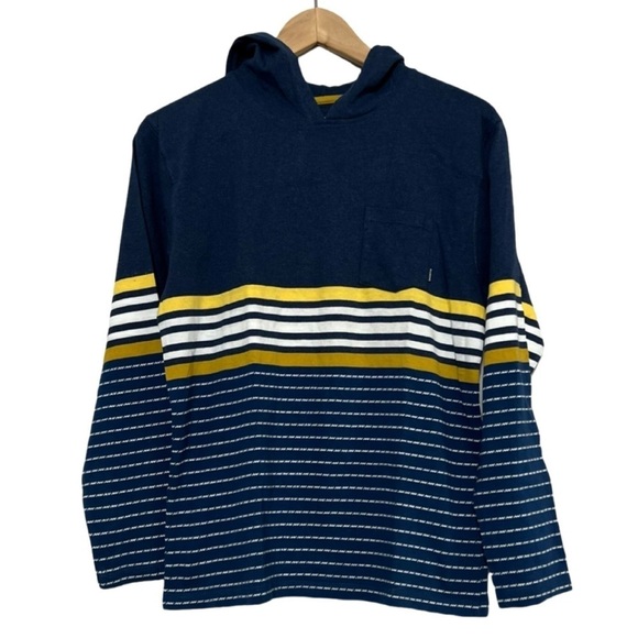 Billabong Boys Blue, Yellow and White Long Sleeve Hooded T -shirt Medium - Picture 1 of 2